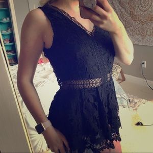 black lace summer tank top